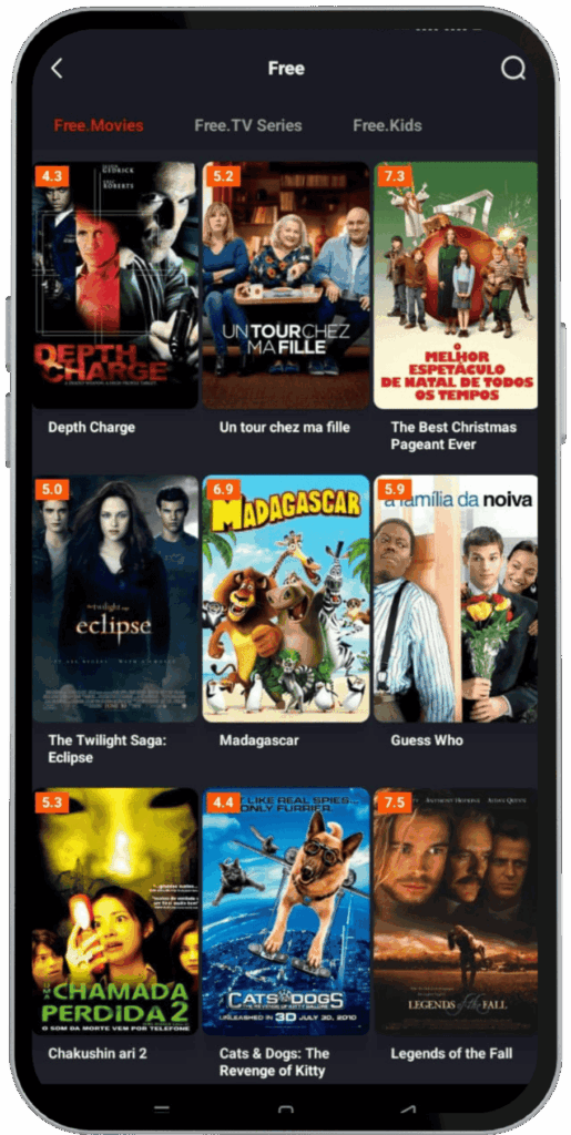 UniTV APK mobile interface screenshot