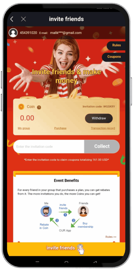 UniTV APK mobile interface screenshot