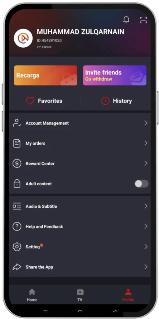 UniTV Apk Interface Screenshot 7