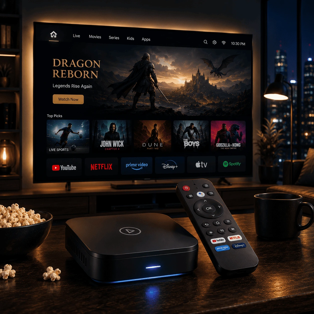 UniTV APK TV Box – Tela inicial
