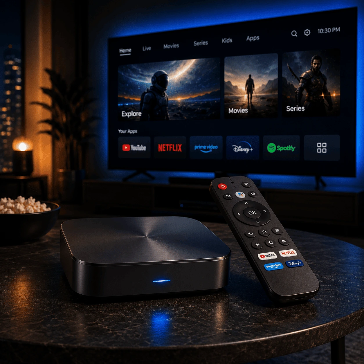 UniTV APK TV Box – Menu de canais